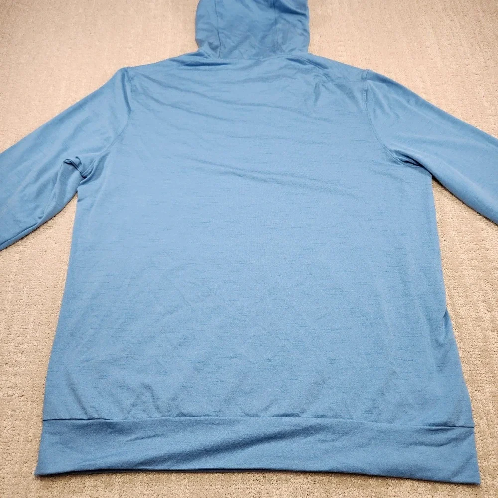 Nike Yogo Hoodie Men Medium Dri Fit ADV Lightweight‎ Blue Stretch Sweatshirt